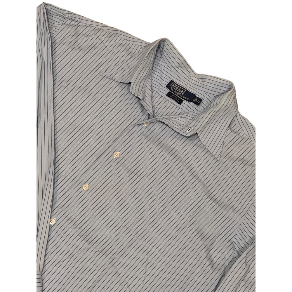 Polo Ralph Lauren Merrin Blue Stripe Cotton Shirt Men's XXL 1049W